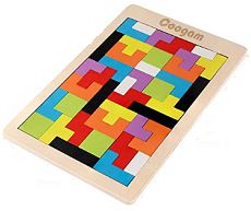 Coogam Wooden Tetris Puzzle Brain Teasers