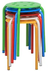 Topeakmart Round Plastic Stack Stools