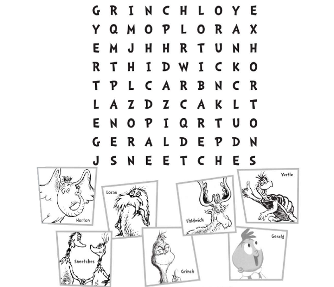 World of Seuss Word Search