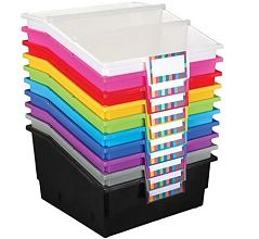 Book bins with dividers