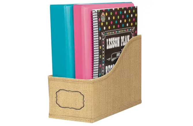 Teacher Created Resources Burlap Book Bin