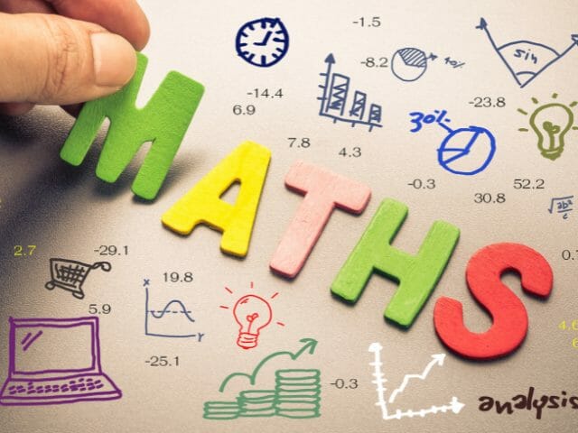 Maths word with graph images