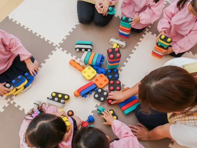 children playing in nursery school