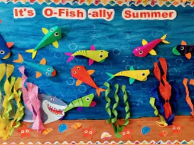 fishing theme bulletin board creation