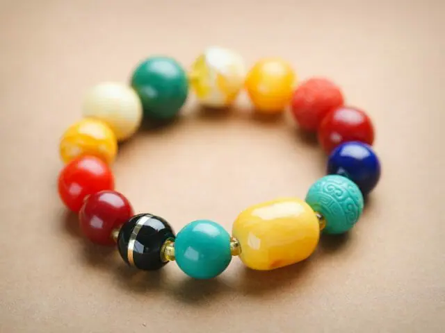 rainbow beads bracelet