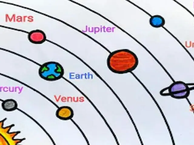 solar system drawing on paper