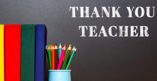 thank you note to teacher