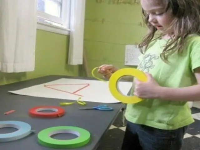 masking tape art for kids activity
