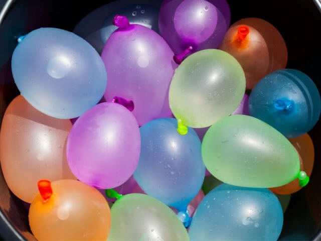 several balloons in class